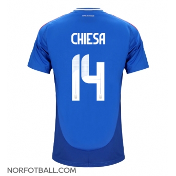Billige Fotballdrakt Italia Federico Chiesa #14 Replika Hjemmedrakt EM 2024 Kortermet